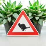 Warning Cat Pooping Sign 3D Printed - Cat Lover Gift - Gag Gift - Any Occasion