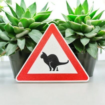Warning Cat Pooping Sign 3D Printed - Cat Lover Gift - Gag Gift - Any Occasion