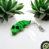Crocodile Flexible Fidget Keychain – 3D Printed Backpack Charm