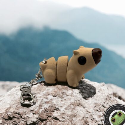 Capybara Flexible Fidget Keychain – 3D Printed
