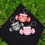 American Bully Barbell Keychain Backpack Charm Bulldog Lover 3D Printed Custom Colors