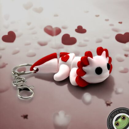 Axolotl Flexible Fidget Keychain Backpack Charm Axo-Love-tl Heart 3D Printed