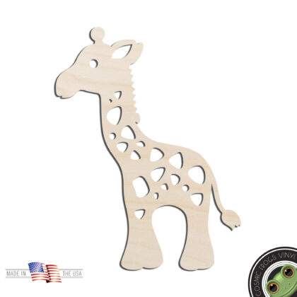 Baby Giraffe Laser Cut Out Unfinished Wood Shape Craft Supply