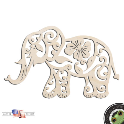 Baby Elephant #2 Laser Cut Out Unfinished Wood Shape DIY Craft Wall Decor