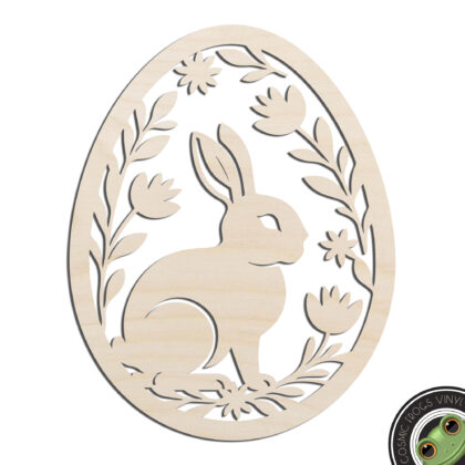 Bunny Egg #1 Easter Bunny Laser Cut Out Unfinished Wood Shape Craft Supply