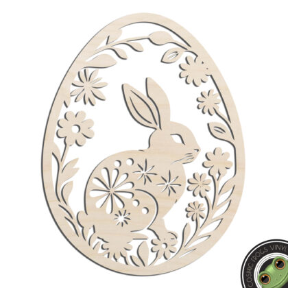 Bunny Egg #2 Easter Bunny Laser Cut Out Unfinished Wood Shape Craft Supply