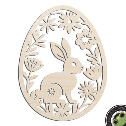 Bunny Egg #3 Easter Bunny Laser Cut Out Unfinished Wood Shape Craft Supply