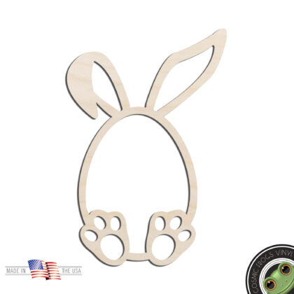 Bunny Egg Easter Decoration Laser Cut Out Unfinished Wood Shape Craft Supply