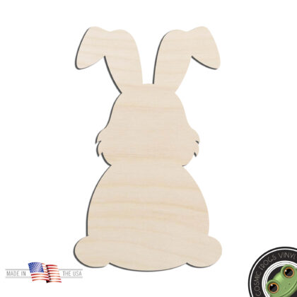 Bunny Floppy Ear #1 Easter Bunny Laser Cut Out Unfinished Wood Shape Craft Supply