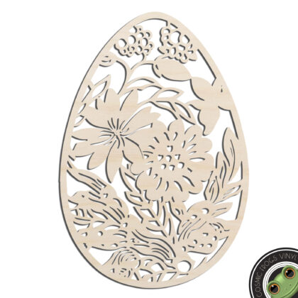 Floral Easter Egg #1 Laser Cut Out Unfinished Wood Shape Craft Supply