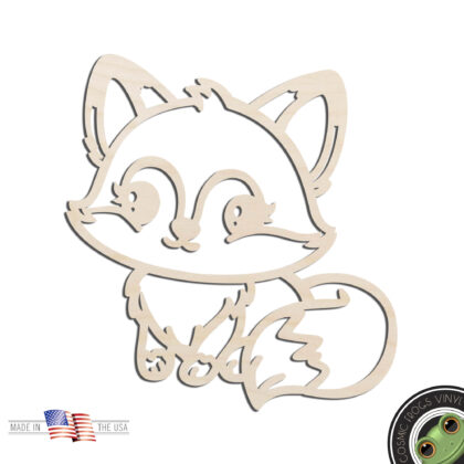 Fox Outline Laser Cut Out Unfinished Wood Shape Craft Supply Kids Room Wall Decor