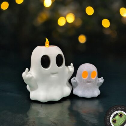 Middle Finger Ghosts Tea Light Candle Holder