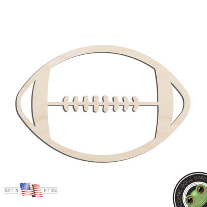 Football Outline Laser Cut Out Unfinished Wood Shape DIY Craft Wall Decor