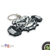 American Bully Barbell Keychain Backpack Charm Bulldog Lover 3D Printed Custom Colors - Image 5