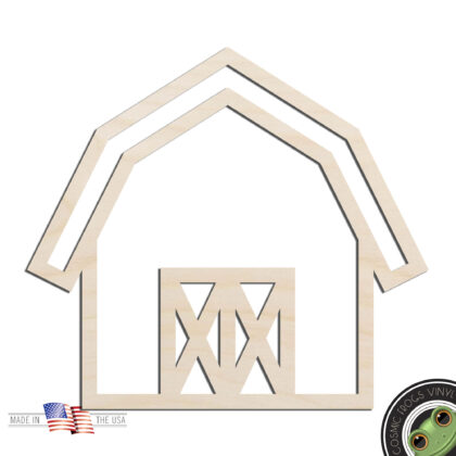 Barn Outline Laser Cut Out Unfinished Wood Shape Craft Supply