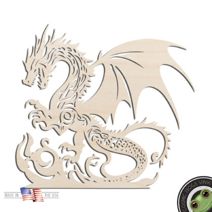 Dragon #9 Laser Cut Out Unfinished Wood Shape Craft Supply