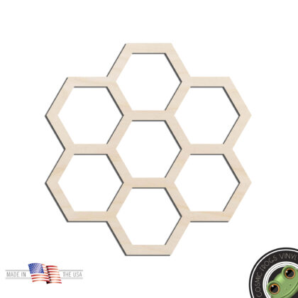 Honey Comb Laser Cut Out Unfinished Wood Shape Craft Supply