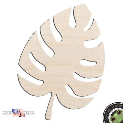 Monstera Leaf #1 Laser Cut Out Unfinished Wood Shape Craft Supply