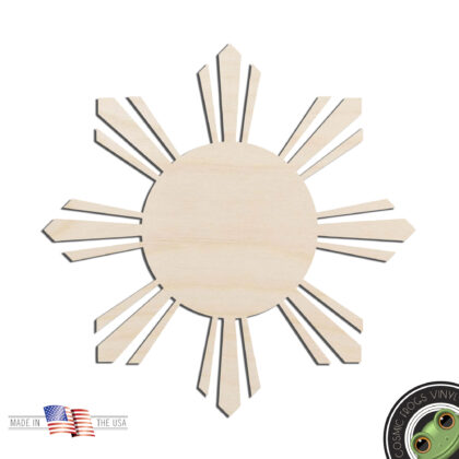 Philippine Star Sun Laser Cut Out Unfinished Wood Shape Craft Supply
