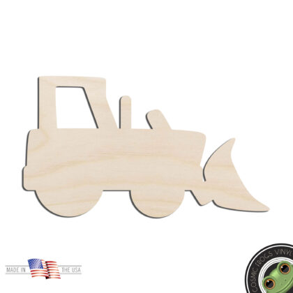 Bulldozer Tractor Laser Cut Out Unfinished Wood Shape Craft Supply