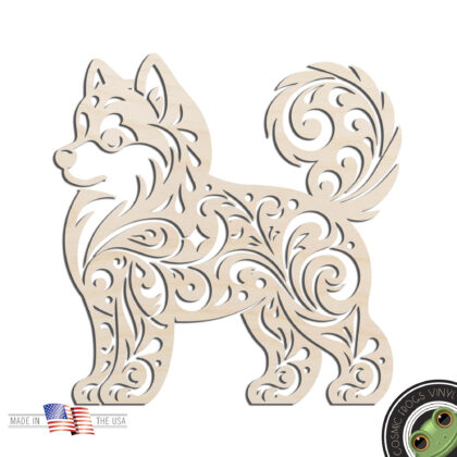 Siberian Husky Mosaic #1 Laser Cut Out Unfinished Wood Shape Craft Supply