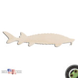 Sturgeon Fish #2 Laser Cut Out Unfinished Wood Shape Craft Supply