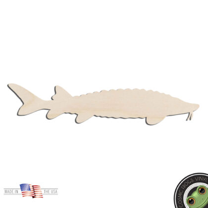 Sturgeon Fish #2 Laser Cut Out Unfinished Wood Shape Craft Supply