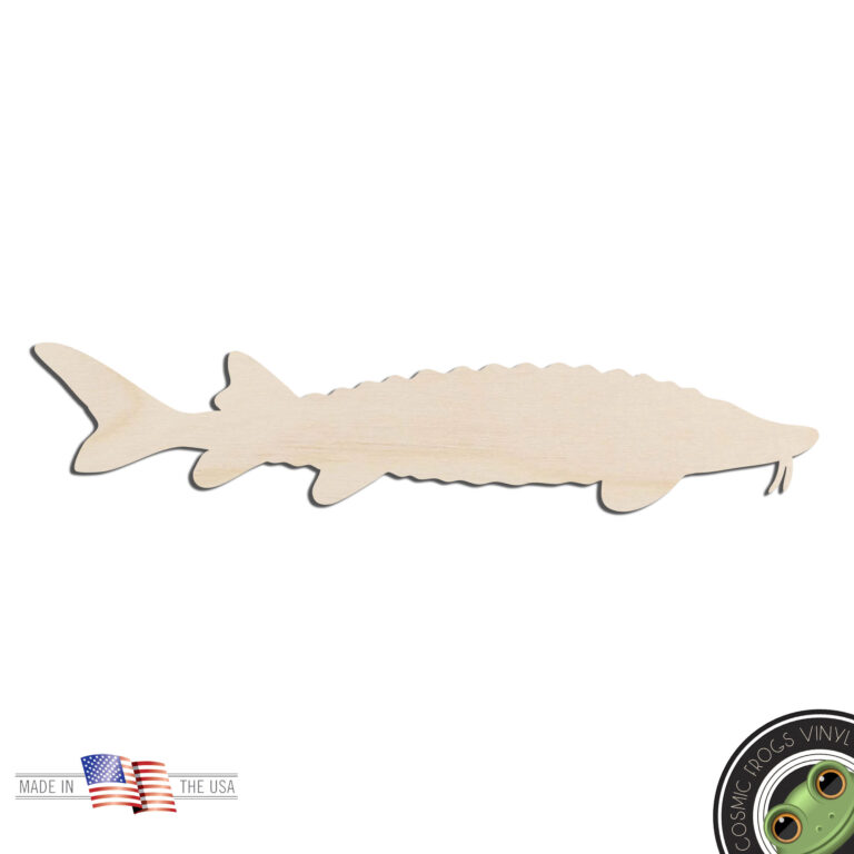 Sturgeon Fish #2 Laser Cut Out Unfinished Wood Shape Craft Supply