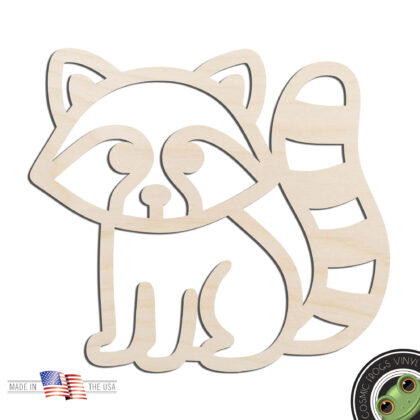 Raccoon Outline Laser Cut Out Unfinished Wood Shape Craft Supply