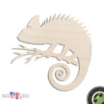 Chameleon #1 Laser Cut Out Unfinished Wood Shape Craft Supply