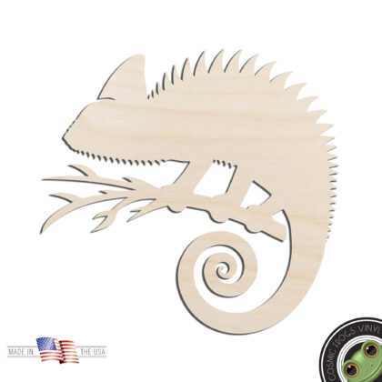 Chameleon #1 Laser Cut Out Unfinished Wood Shape Craft Supply