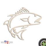 Fish Outline Laser Cut Out Unfinished Wood Shape Craft Supply