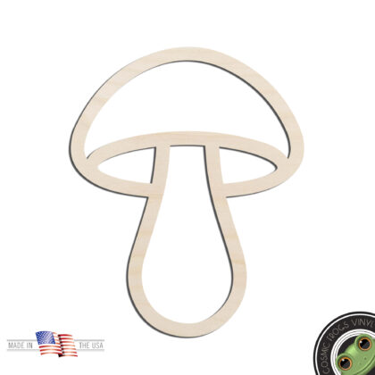 Mushroom Outline Laser Cut Out Unfinished Wood Shape Craft Supply