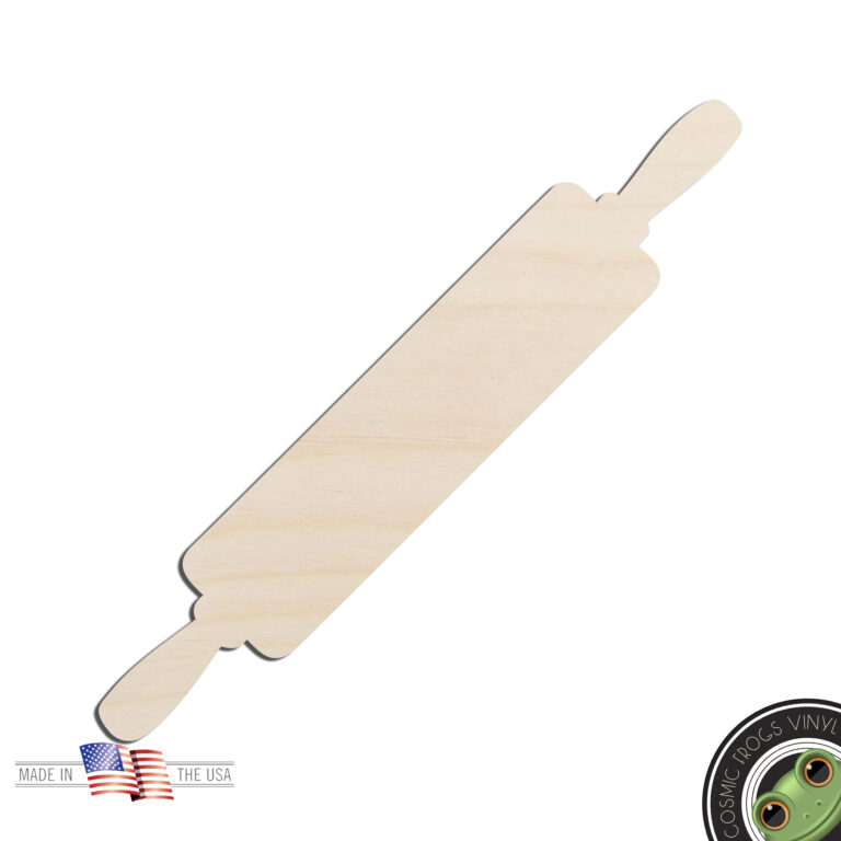 Rolling Pin Laser Cut Out Unfinished Wood Shape Craft Supply