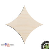 Star 4 Point Laser Cut Out Unfinished Wood Shape Craft Supply