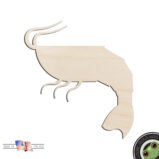 Shrimp Laser Cut Out Unfinished Wood Shape Craft Supply