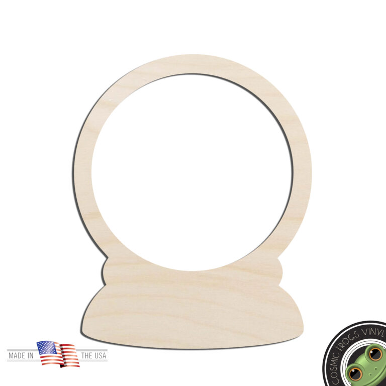 Snow Globe #1 Outline Laser Cut Out Unfinished Wood Shape Craft Supply