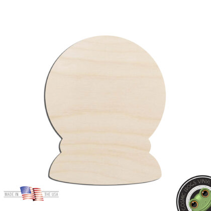 Snow Globe #2 Solid Laser Cut Out Unfinished Wood Shape Craft Supply