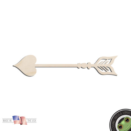Cupids Arrow Valentine Laser Cut Out Unfinished Wood Shape Craft Supply