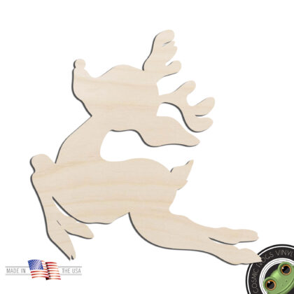 Rudolph Red Nose Reindeer Laser Cut Out Unfinished Wood Shape Craft Supply