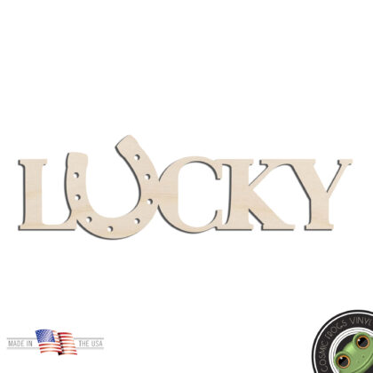 Lucky Horseshoe St Patricks Laser Cut Out Unfinished Wood Shape Craft Supply