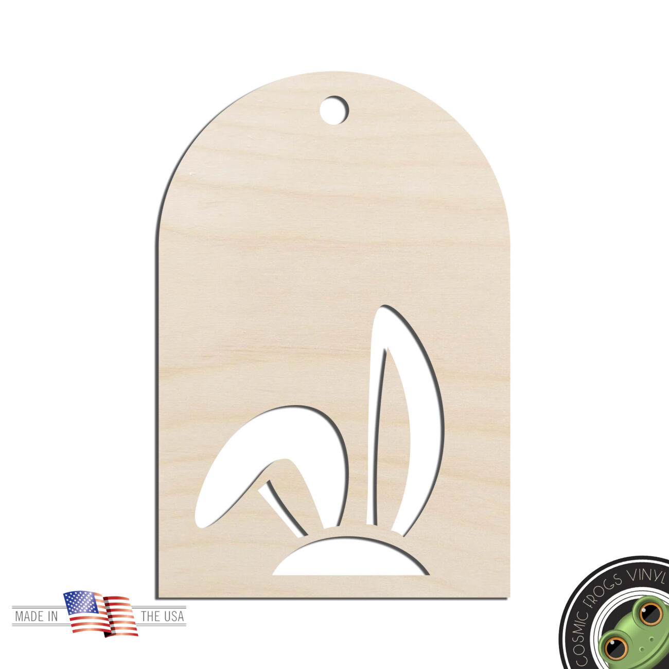 Easter Basket Tag #1 Laser Cut Out Unfinished Wood Shape Craft Supply