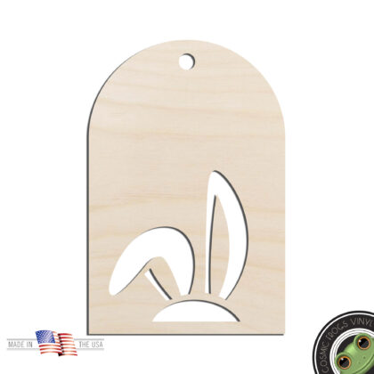 Easter Basket Tag #1 Laser Cut Out Unfinished Wood Shape Craft Supply