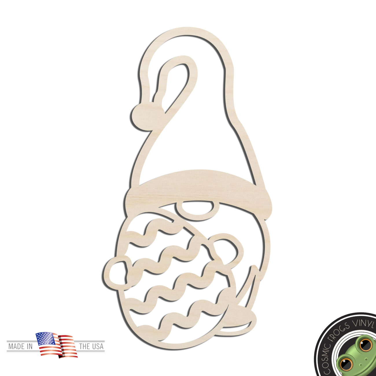 Easter Gnome Easter Egg Laser Cut Out Unfinished Wood Shape Wreath Base