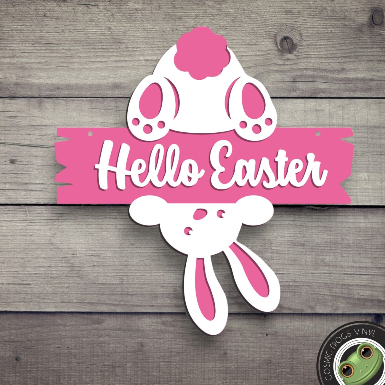 Hello Easter Bunny Door Sign Laser Cut Kit