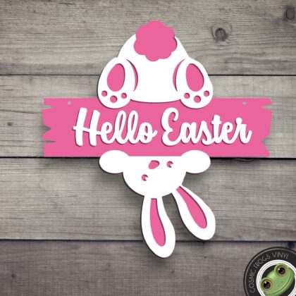 Hello Easter Bunny Door Sign Laser Cut Kit