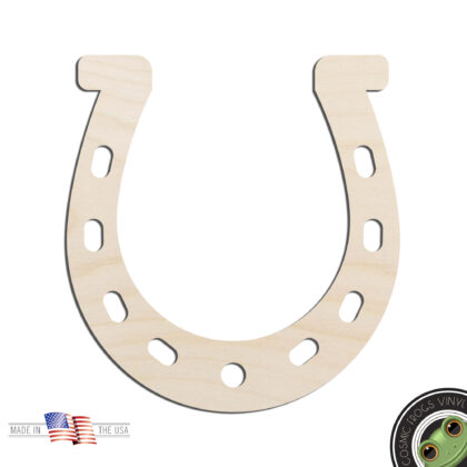 Horseshoe Laser Cut Out Unfinished Wood Shape Craft Supply