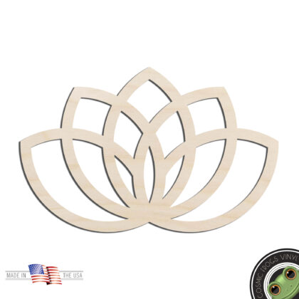 Lotus Flower #2 Laser Cut Out Unfinished Wood Shape Craft Supply