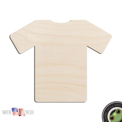 T-Shirt Tee Laser Cut Out Unfinished Wood Shape Craft Supply