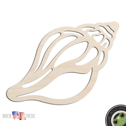 Conch Seashell Shell Laser Cut Out Unfinished Wood Shape Craft Supply